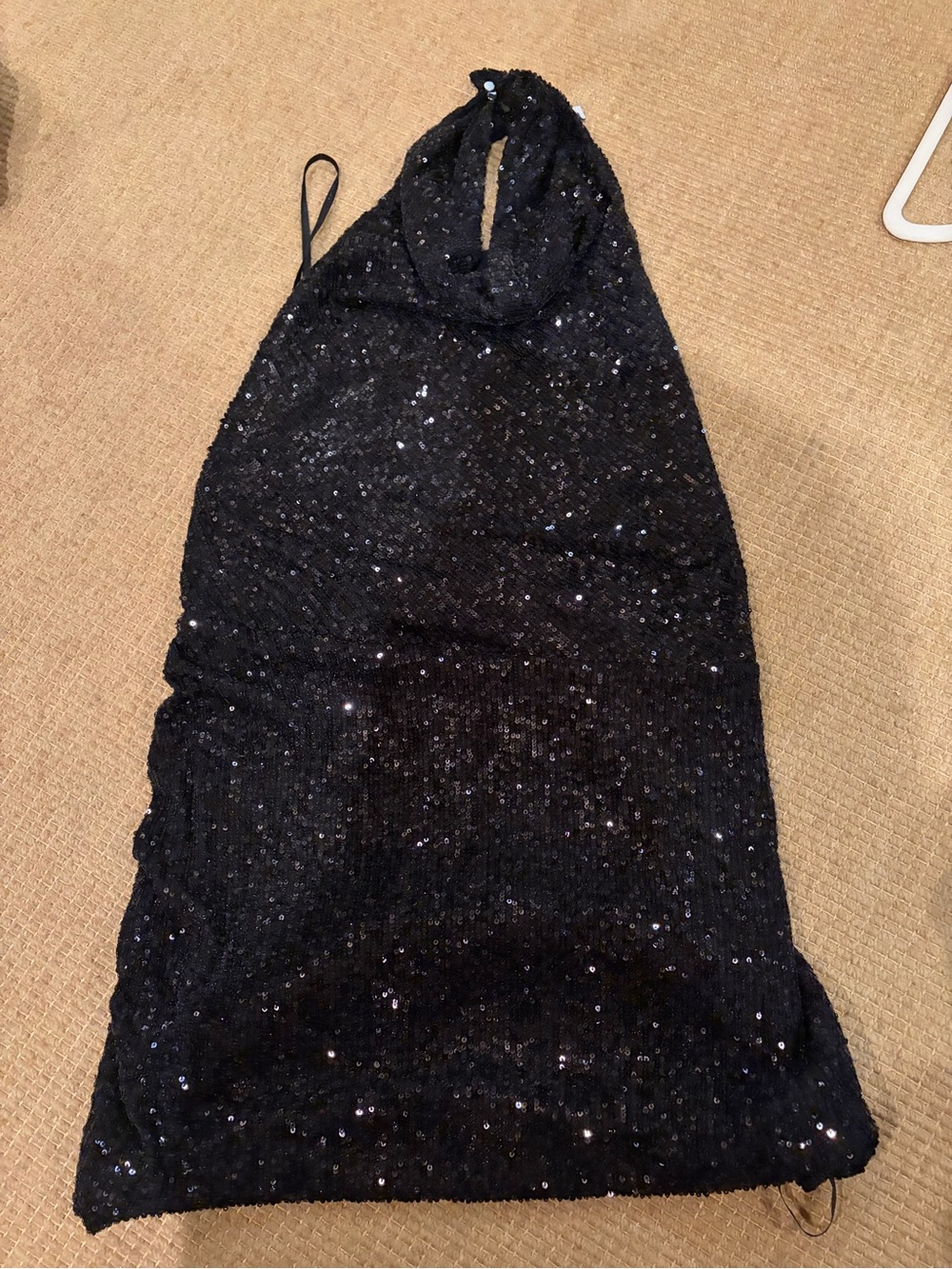 Gianni Bini Black Sequin Halter Mini Dress